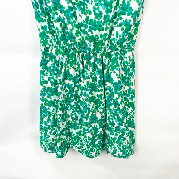 2/$30 Gap XS Womens Green White Abstract Print Zoe Sleeve Fit and Flare Dress - Picture 3 of 7